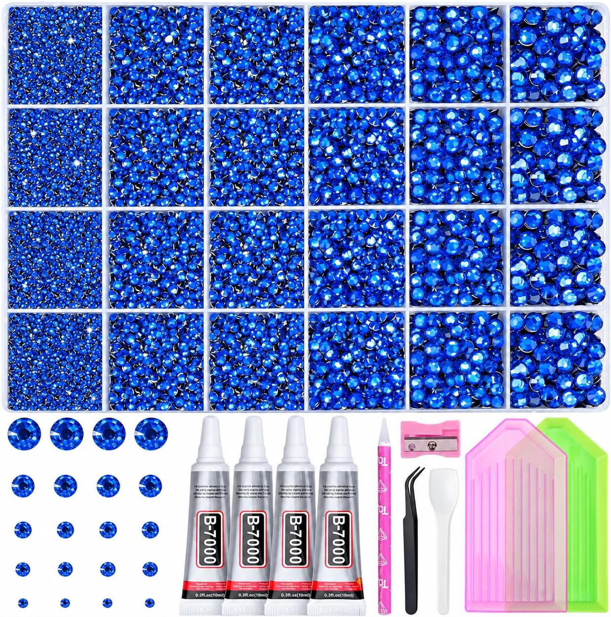 Bedazzling Kit, Royal Blue Bedazzler Kit with Rhinestones 35000PCS