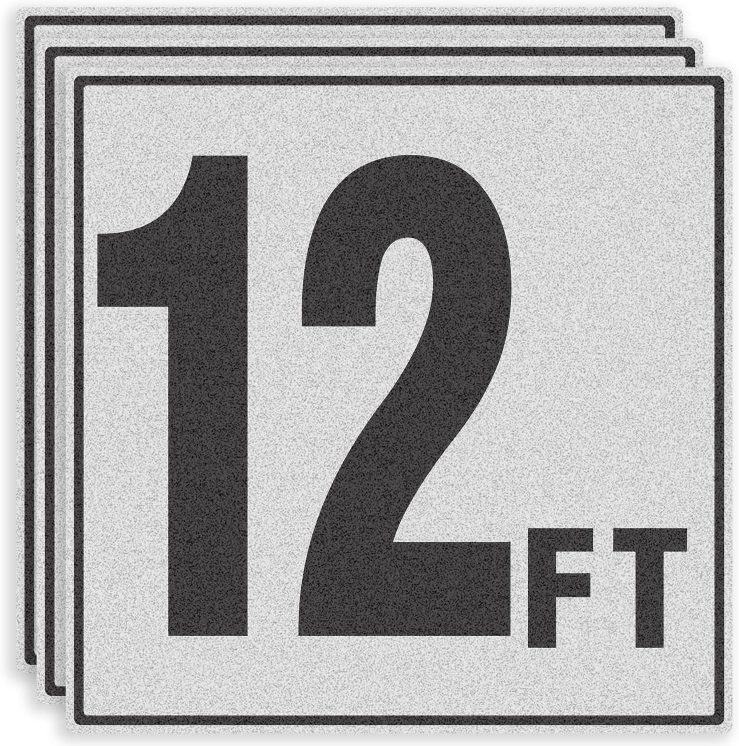 12FT Pool Depth Markers - Joyfulmap 3 Pack 6x6 IN Vinyl Pool Stickers - Adhesive Swimming Pool Number Markers - Safety Signage for Pool Decks - Waterproof Pool Depth Indicator