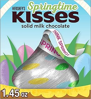 HERSHEY'S KISSES Solid Milk Chocolate, Easter Candy Gift Box, 1.45 oz