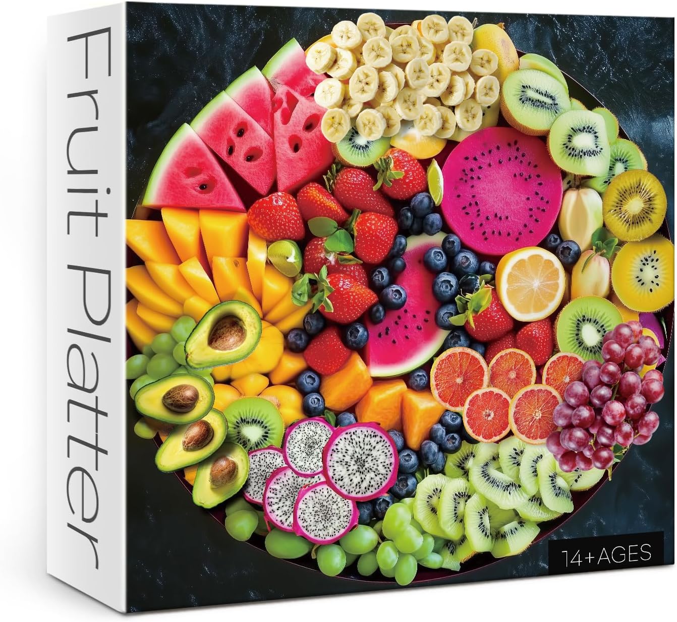 Colorful Fruit Puzzles for Adults 1000 Pieces, Rainbow Food Jigsaw Puzzles, Funny Plant Art Puzzles