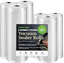 Vacuum Sealer Bags for Food 6 Pack,Vacuum Seal Bags,XinBaoLong,Commercial Grade, Heavy Duty, BPA Free,Great for Vac Storage.6 Pack 8"x20'(3Rolls) and 11"x20' (3Rolls) Total 120 Fee