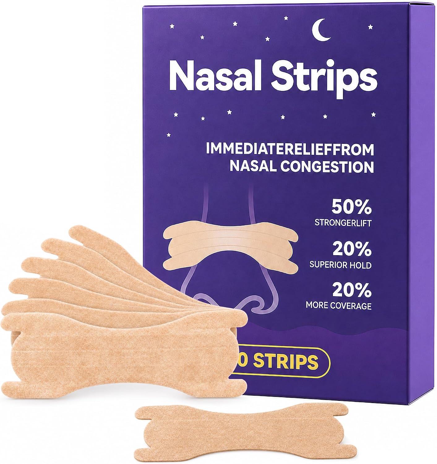 60PCS Nasal Strips for Snoring Extra Strength Nasal Congestion Relief