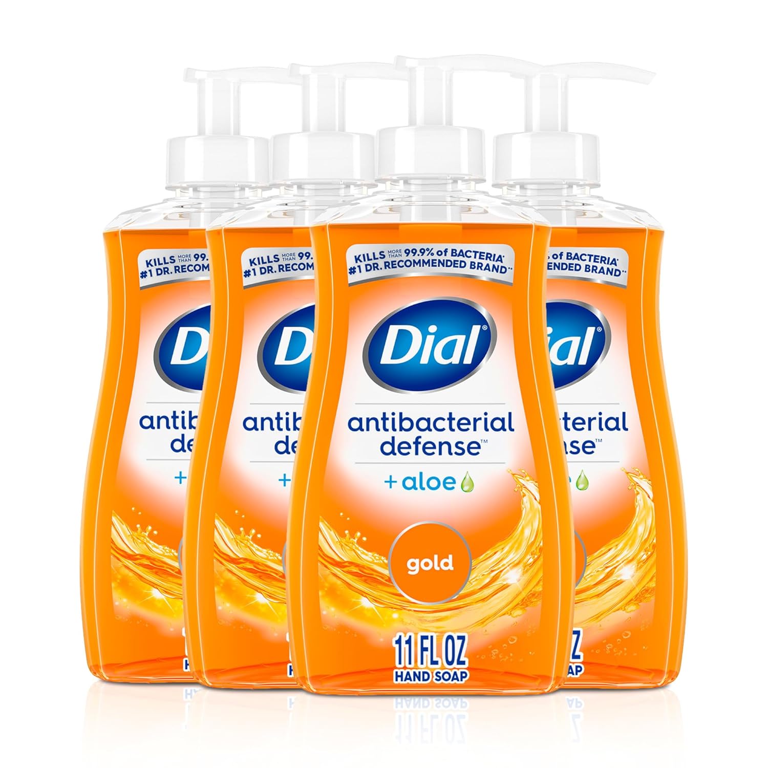 Dial Antibacterial Liquid Hand Soap, Gold, 11 fl oz (Pack of 4)