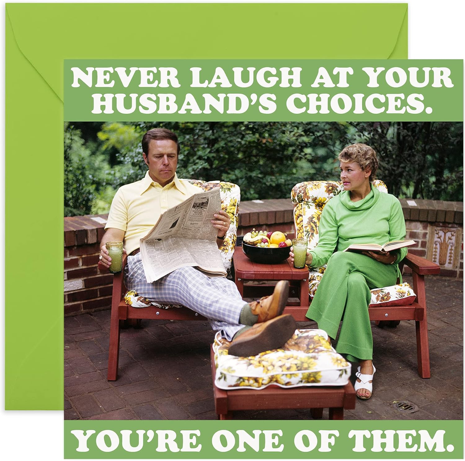 Central 23 Funny Anniversary Card For Wife - Humorous Birthday Cards For Women - 'Never Question Husband's Choices' - Valentine Card - Gifts for Women - For Best Friend - Comes With Stickers