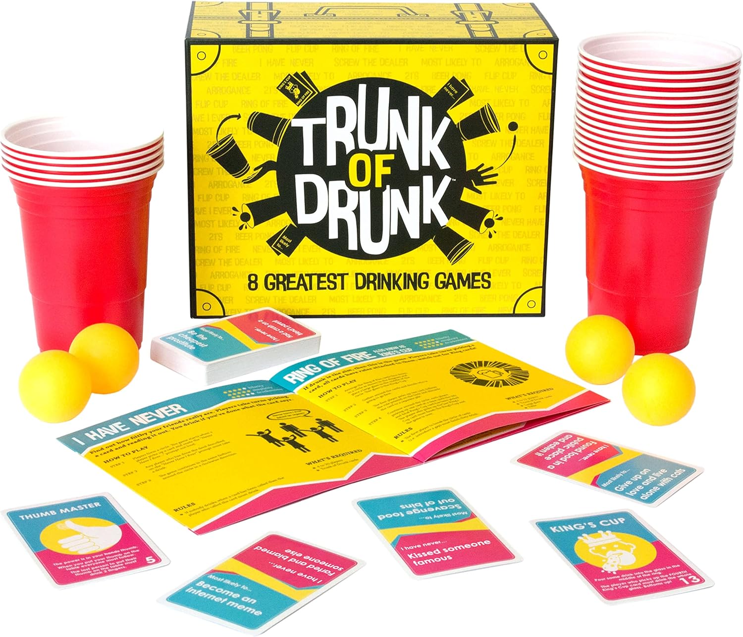 Trunk of Drunk - Fun Adult Party Game, Perfect for Drinking Games, Adult Board and Card Games, Funny Party Games for Adults with 12 Fun Drinking Games, Great Stocking Fillers