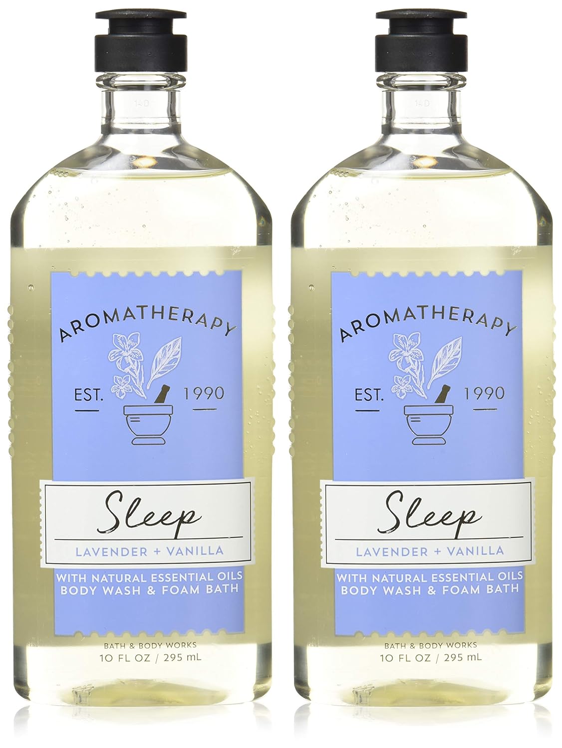 Bath and Body Works Aromatherapy Sleep Lavender Vanilla Body Wash Foam Bath 10 Ounces per bottle - 2 Pack
