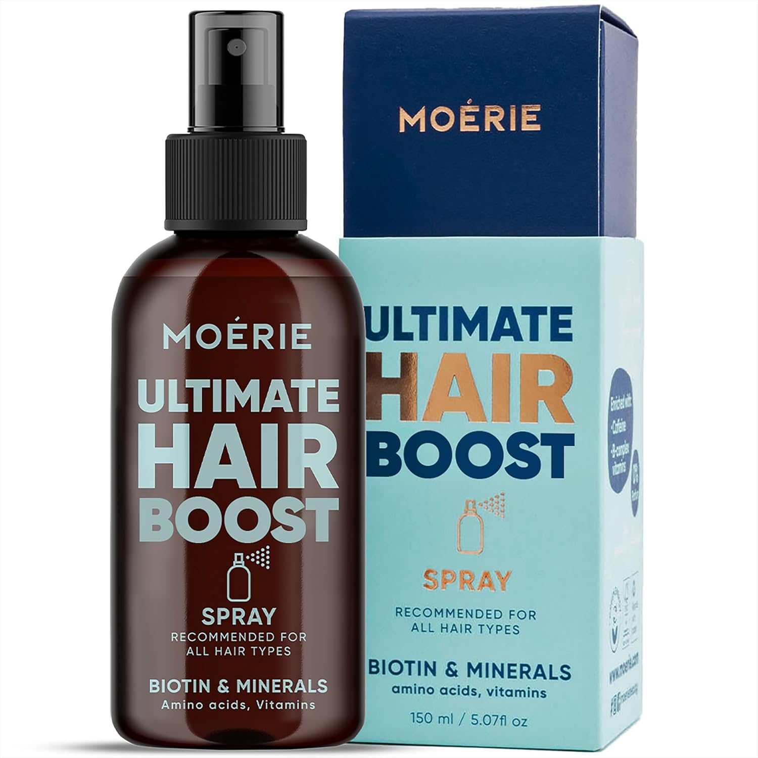 Moerie Ultimate Hair Boost Spray Designed to Strengthen Hair & Restore Scalp Health - 100% Natural Hair Serum for Hair Boost with over 100 Minerals, Vitamins & Amino acids - Fresh Scent - 5.07 Fl. Oz