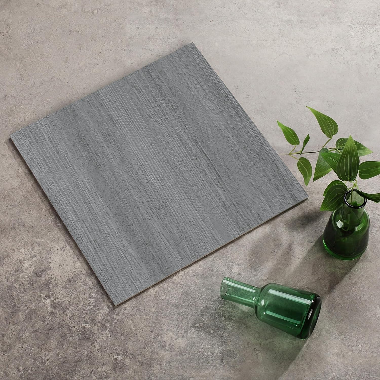 Wood Peel and Stick Vinyl Floor Tiles, Self Adhesive Waterproof Vinyl Flooring Planks for Kitchen, Dining Room, Bedrooms,20-Pack 12 x 12 inch Cover 20 Sq. Ft(Wood Nature Grey)