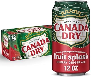 Canada Dry Cherry Gingerale Fruit Splash 12oz, Pack of 12