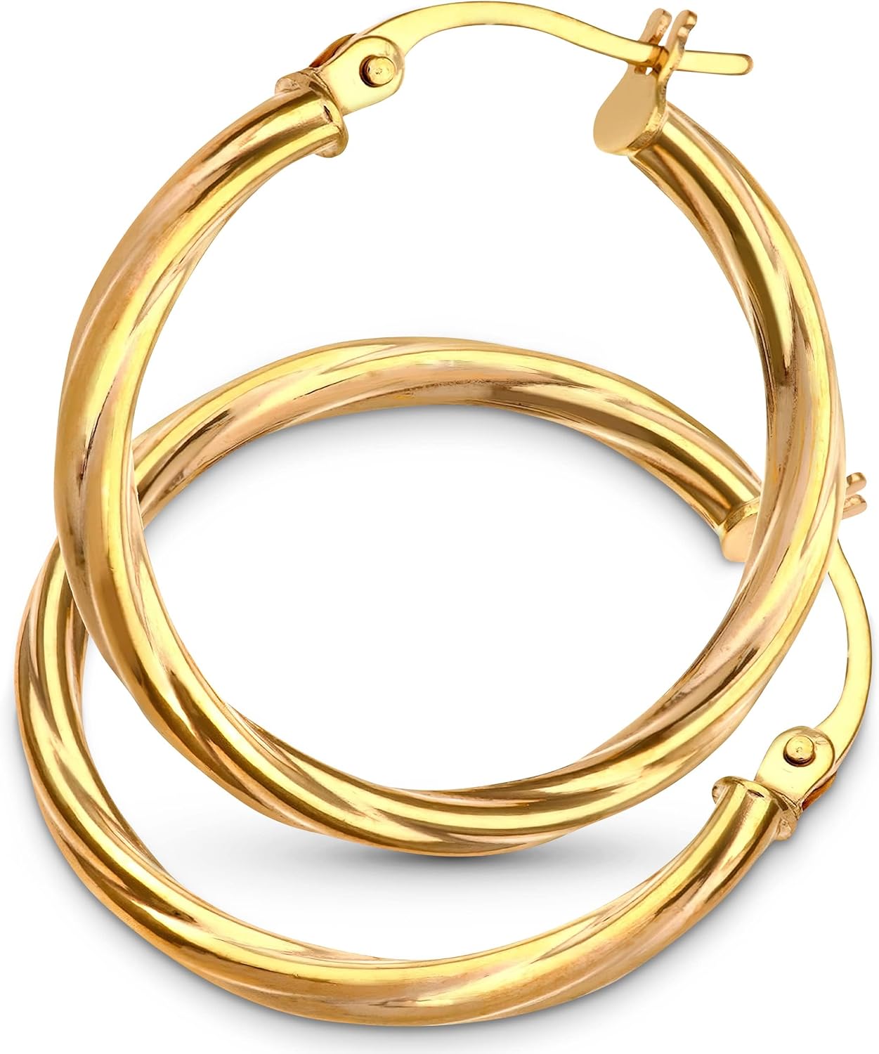 9ct Original Gold Hoop Earrings for Women - Premium Quality Earrings for All Occasions - Versatile Gold Hoops with Top Tick Closure - Branded Box Included