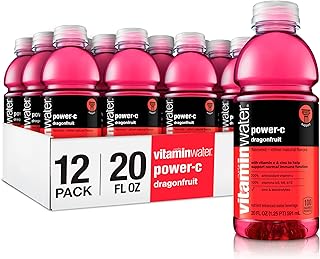 vitaminwater power-c electrolyte enhanced water w/vitamins, dragonfruit drinks, 20 fl oz, 12 Pack