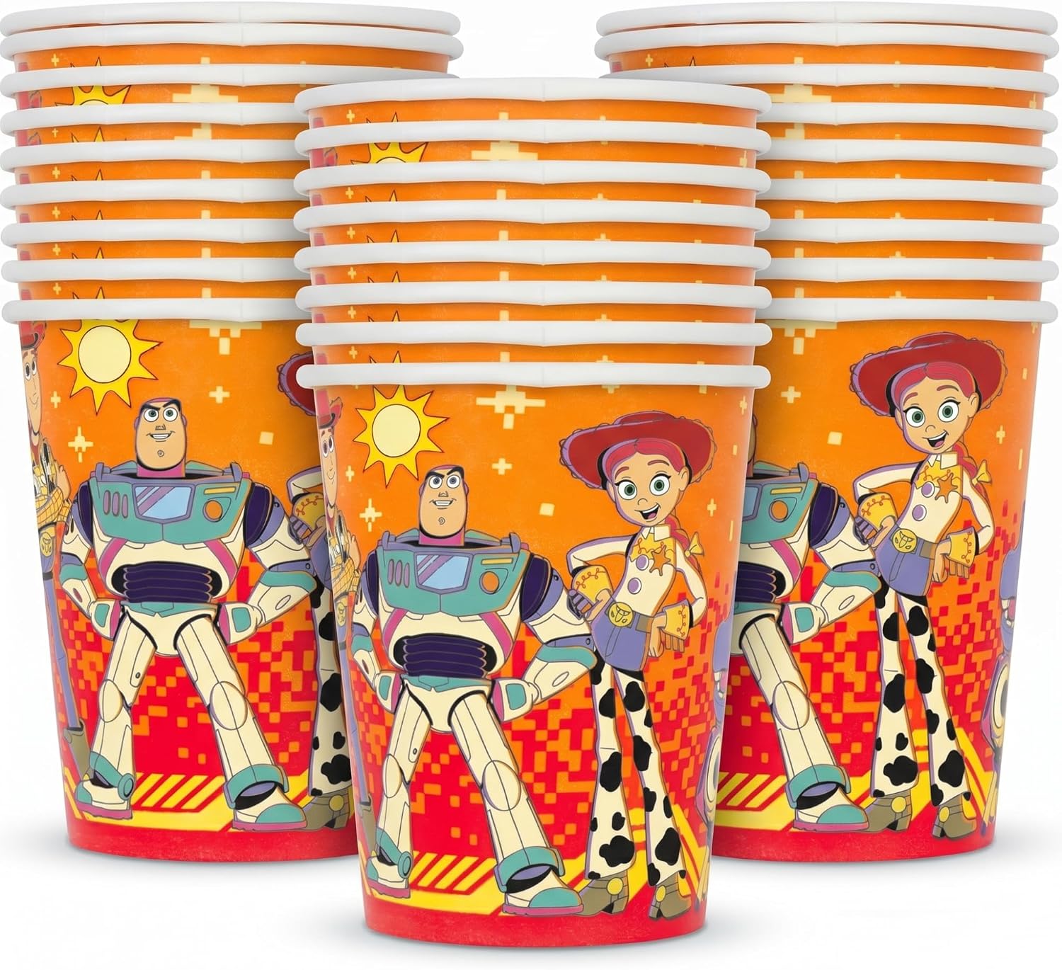 Unique Toy Story Cups - 24 Paper Party Cups 9oz – Toy Story 5 Birthday Decorations, Party Supplies, Party Favors - Officially Licensed