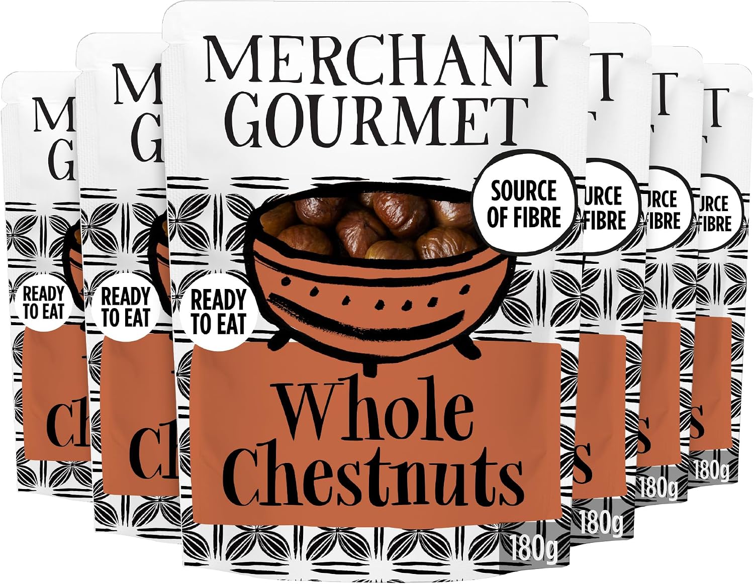 Merchant Gourmet Whole Cooked Chestnuts, 180 g (6-Pack)