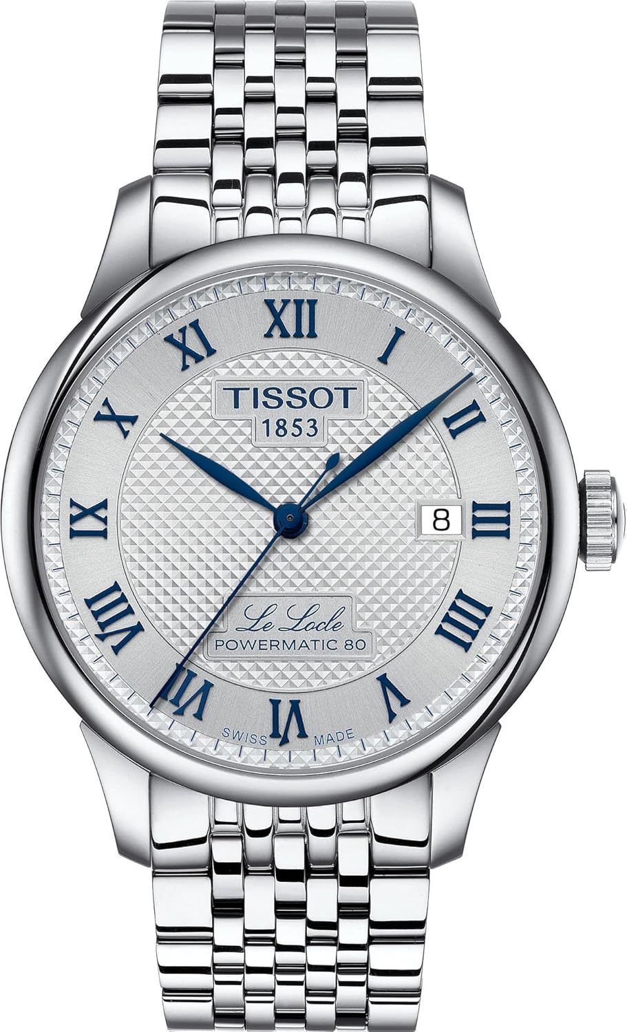 Tissot Mens Le Locle Powermatic 80 20th Anniversary 316L Stainless Steel case Automatic Watches, Grey, Stainless Steel, 19 (T0064071103303)