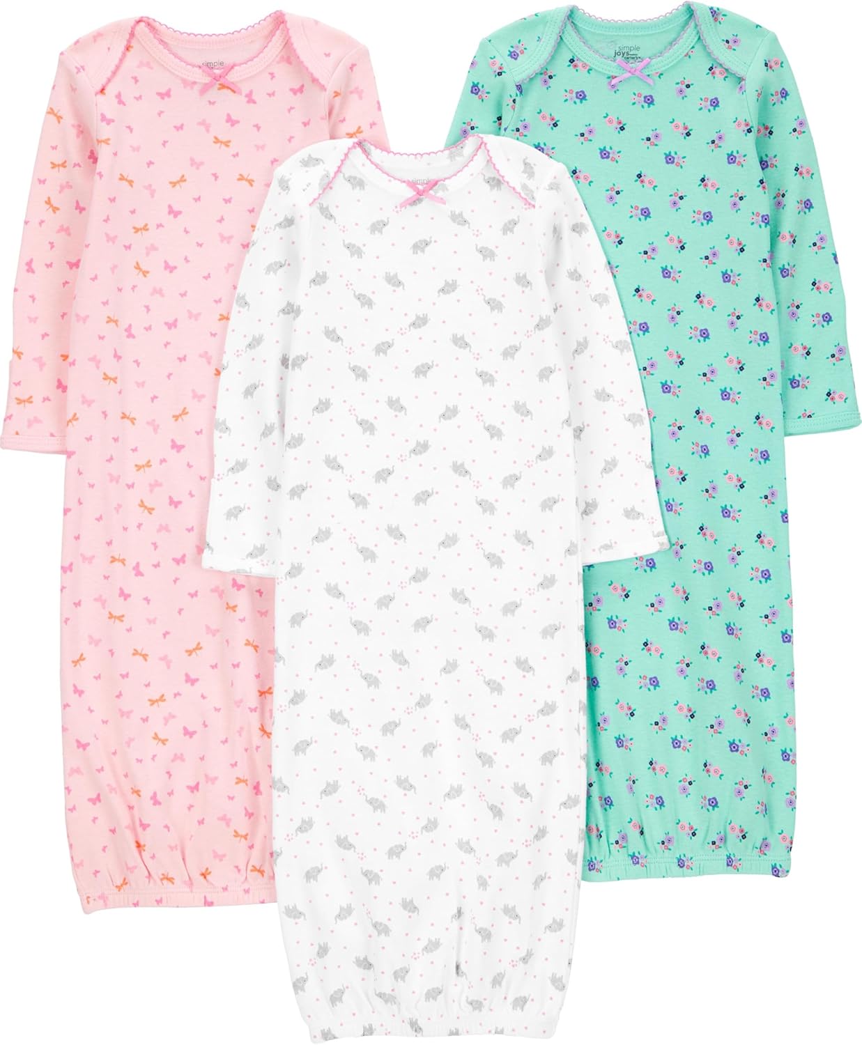 Simple Joys by Carter's Baby Girls' 3-Pack Cotton Sleeper Gown