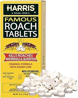 Harris Roach Tablets, Boric Acid Roach and Insects Killer with Lure, Alternative to Bait Traps (6oz, 145 Tablets)