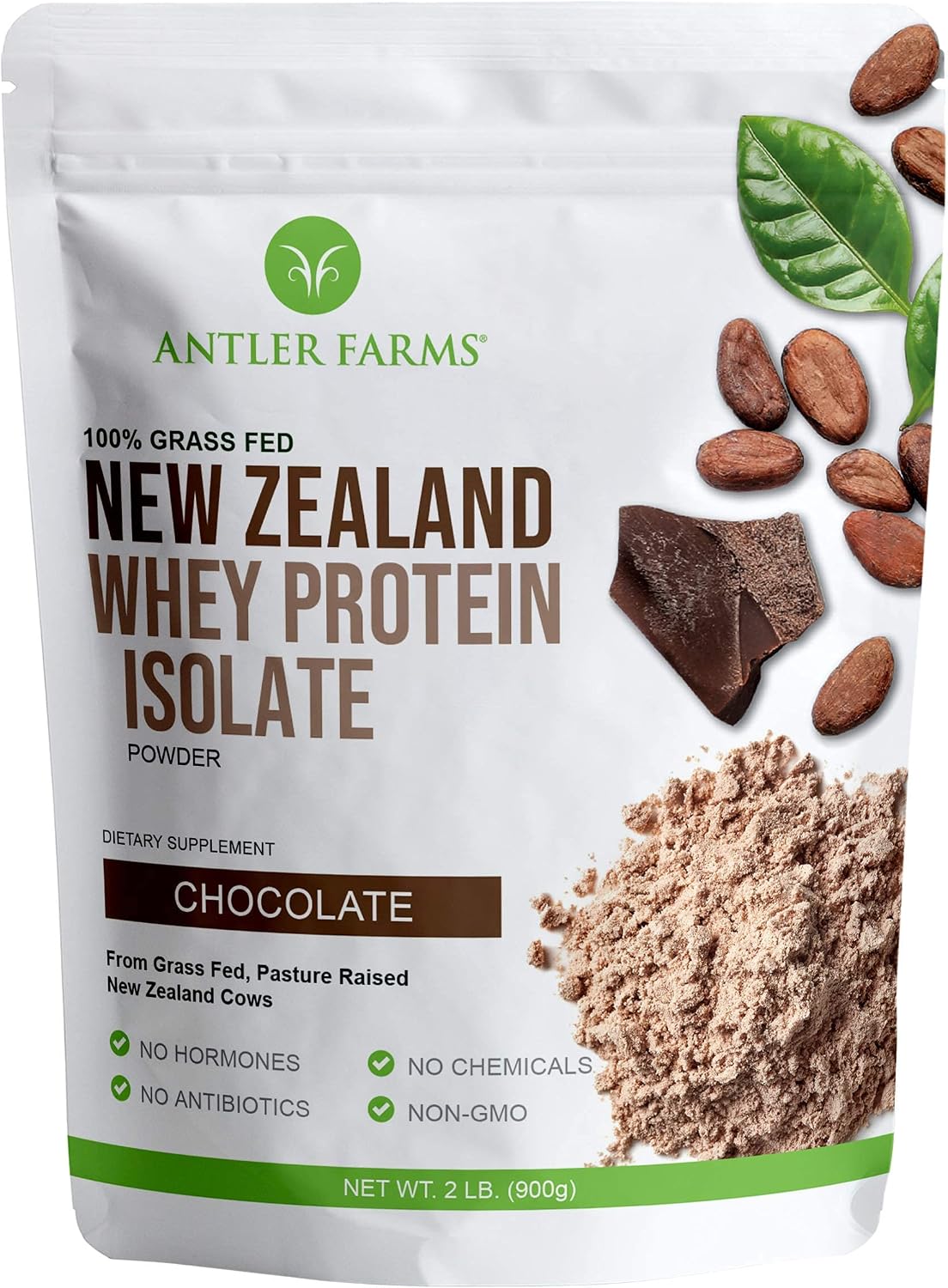 Antler Farms New Zealand Whey Protein Isolate - Grass Fed, Chocolate, 2 lbs
