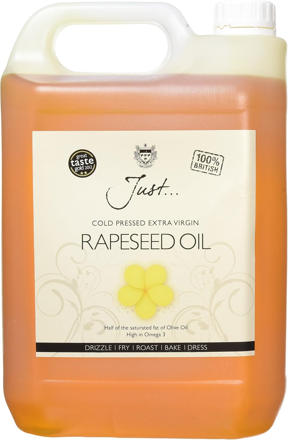 Just Cold Pressed Extra Virgin Rapeseed Oil 5 Litre
