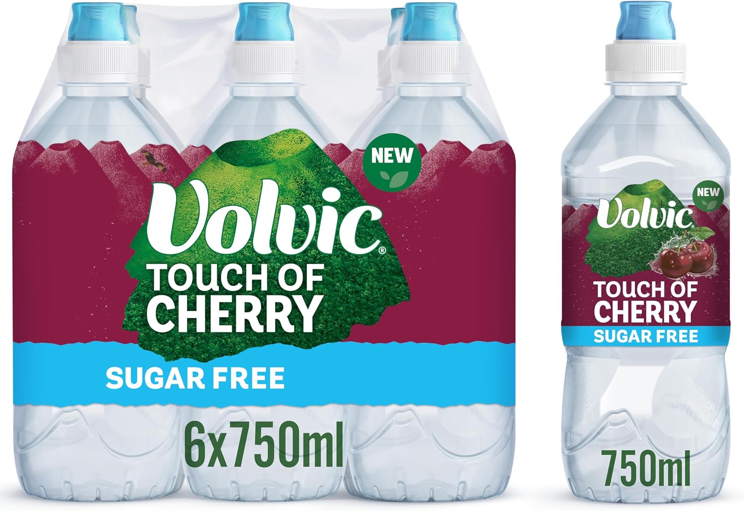 Volvic Touch of Fruit Cherry Sugar Free Still Flavoured Water Multipack 6x750ml