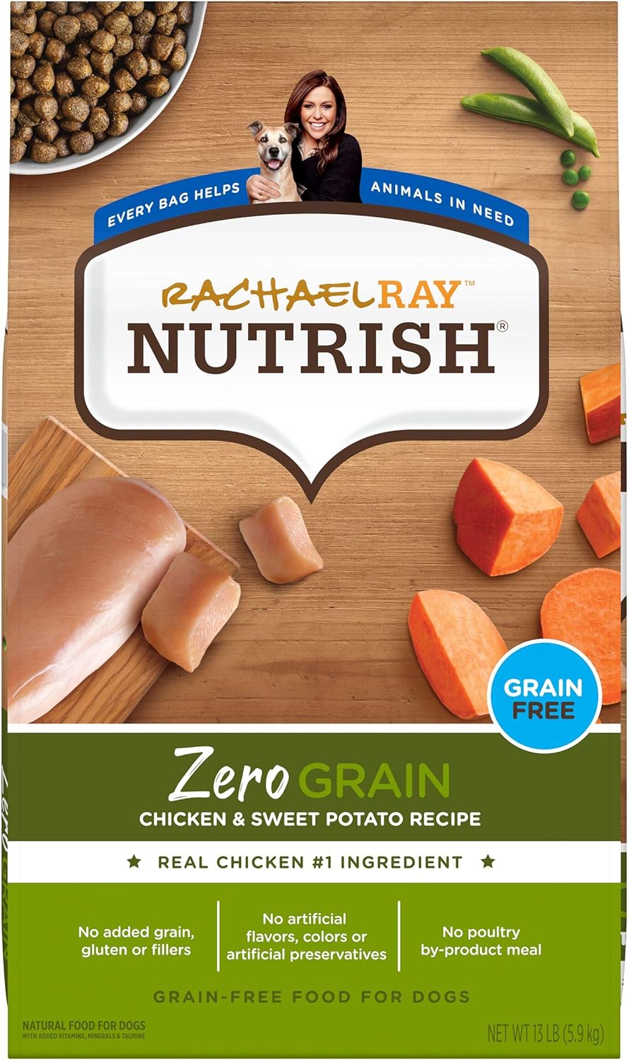 Nutrish Rachael Ray Zero Grain Dry Dog Food, Chicken & Sweet Potato Recipe, 13 Pound Bag