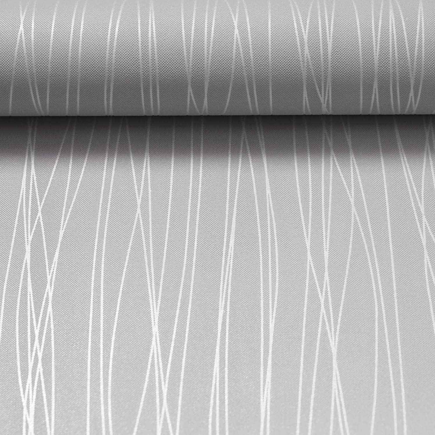 Swehooirt Grey Striped Wallpaper Modern Silver Metallic Striped Effect Wallpaper Flocking Textured for Bedroom Living Room TV Backdrop Hallway Lounge Hall