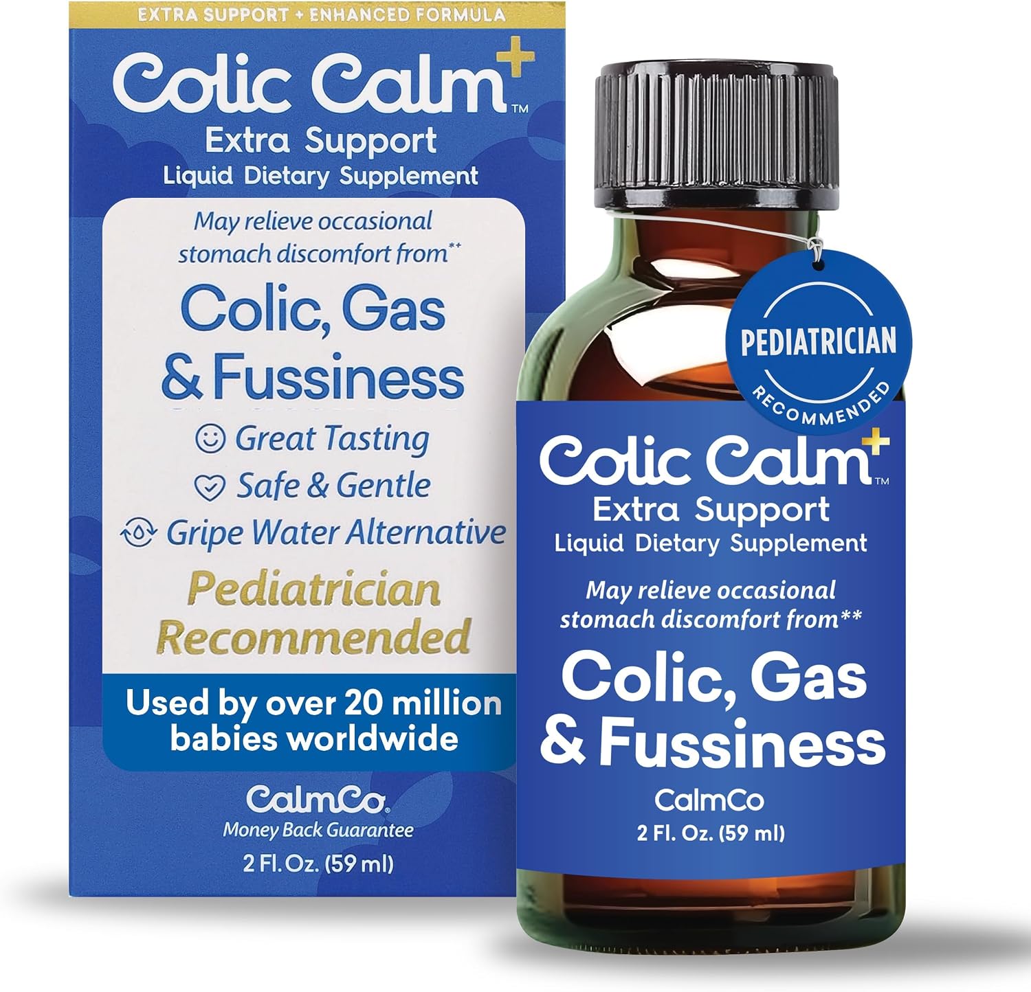 Colic Calm Plus Gripe Water with Extra Support, 2 fl oz (59 mL)