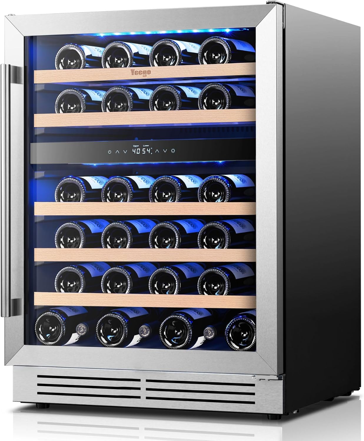 Yeego 24 Inch Dual Zone Wine Fridge with 52 Bottle