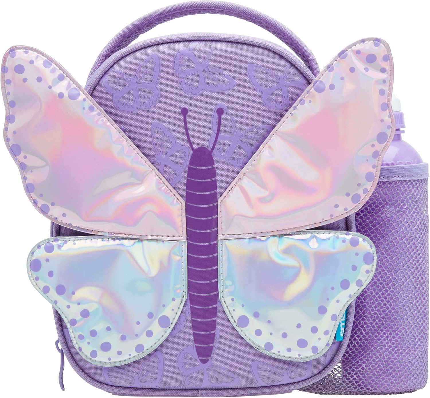 Smash Kids 3D Butterfly Insulated Lunch Bag and Bottle, Purple