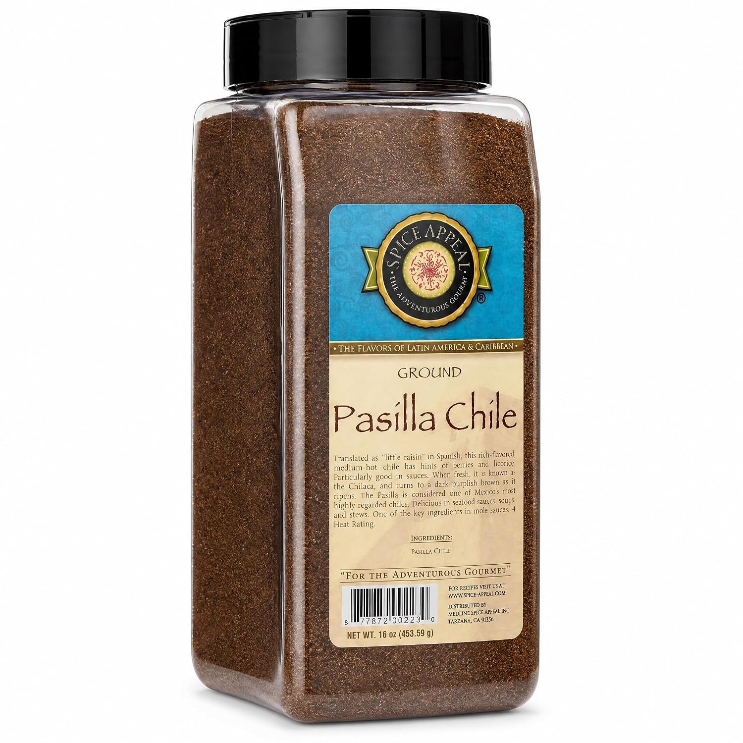 Spice Appeal Pasilla Chile Ground - Mexican Chili Powder 16 Oz