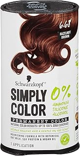 Schwarzkopf Simply Color Hair Color 6.68 Hazelnut Brown, 1 Application - Permanent Hair Dye for Healthy Looking Hair without Ammonia or Silicone, Dermatologist Tested, No PPD & PTD