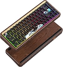 XVX M68 60% Keyboard with Walnut Wooden Case, Gasket-Mounted Retro Gaming Mechanical Keyboard, Pre-lubed POM Switches Creamy Keyboard, Hot Swappable Custom Wired Keyboard, RGB Backlit, Cherry Profile