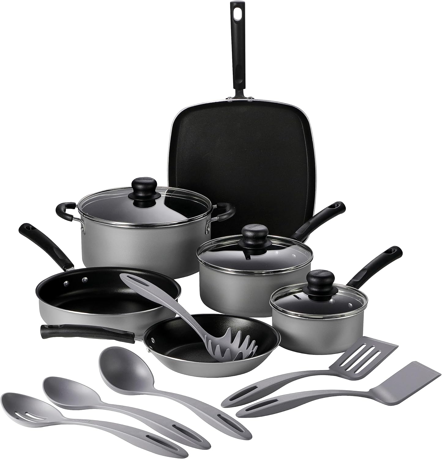 Tramontina 15 pc Aluminum Nonstick Cookware Set with Utensils - Silver, 80143/035DS