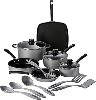 Tramontina 15 pc Aluminum Nonstick Cookware Set with Utensils - Silver, 80143/035DS