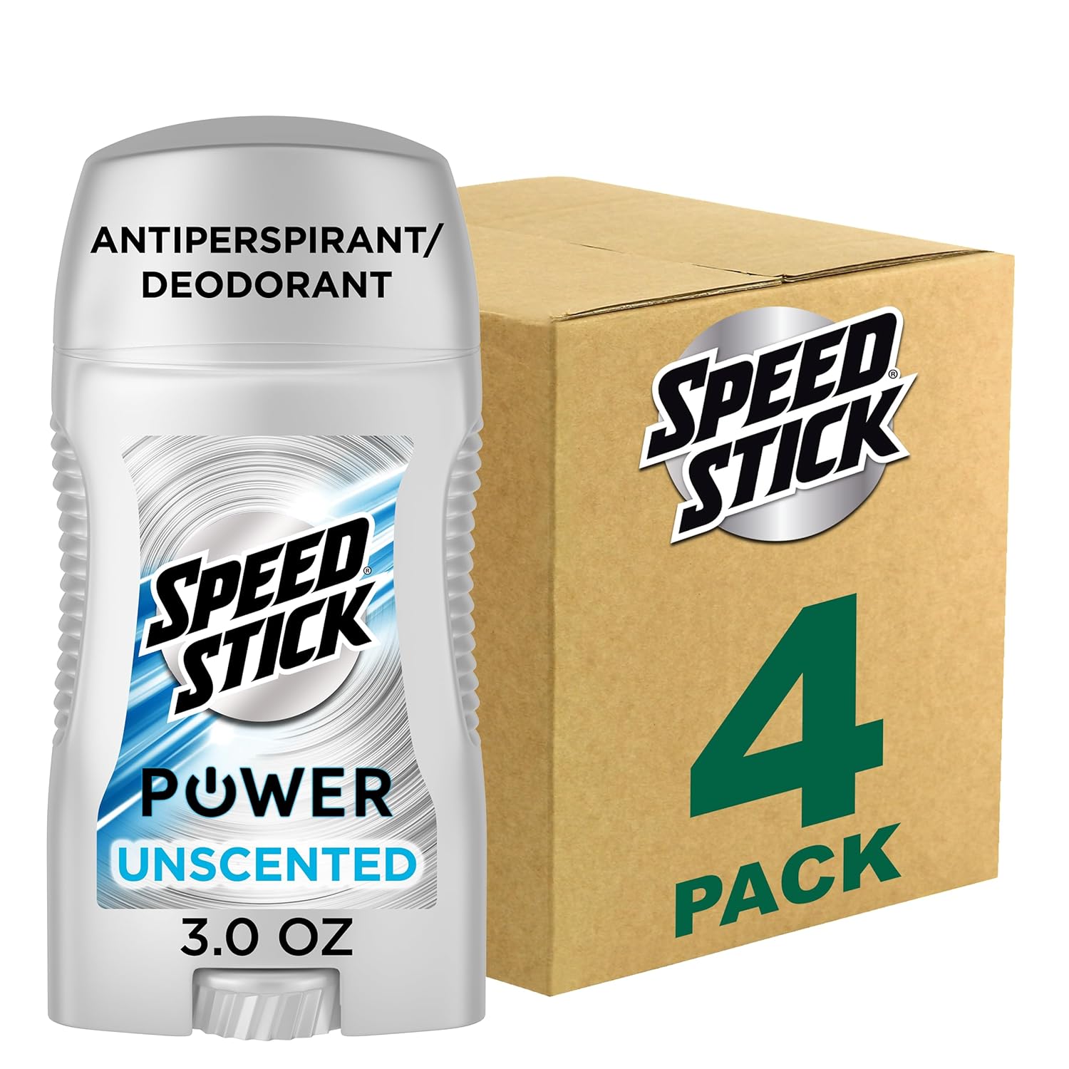 Speed Stick Men's Antiperspirant Deodorant, Unscented, 3 Ounce, 4 Pack