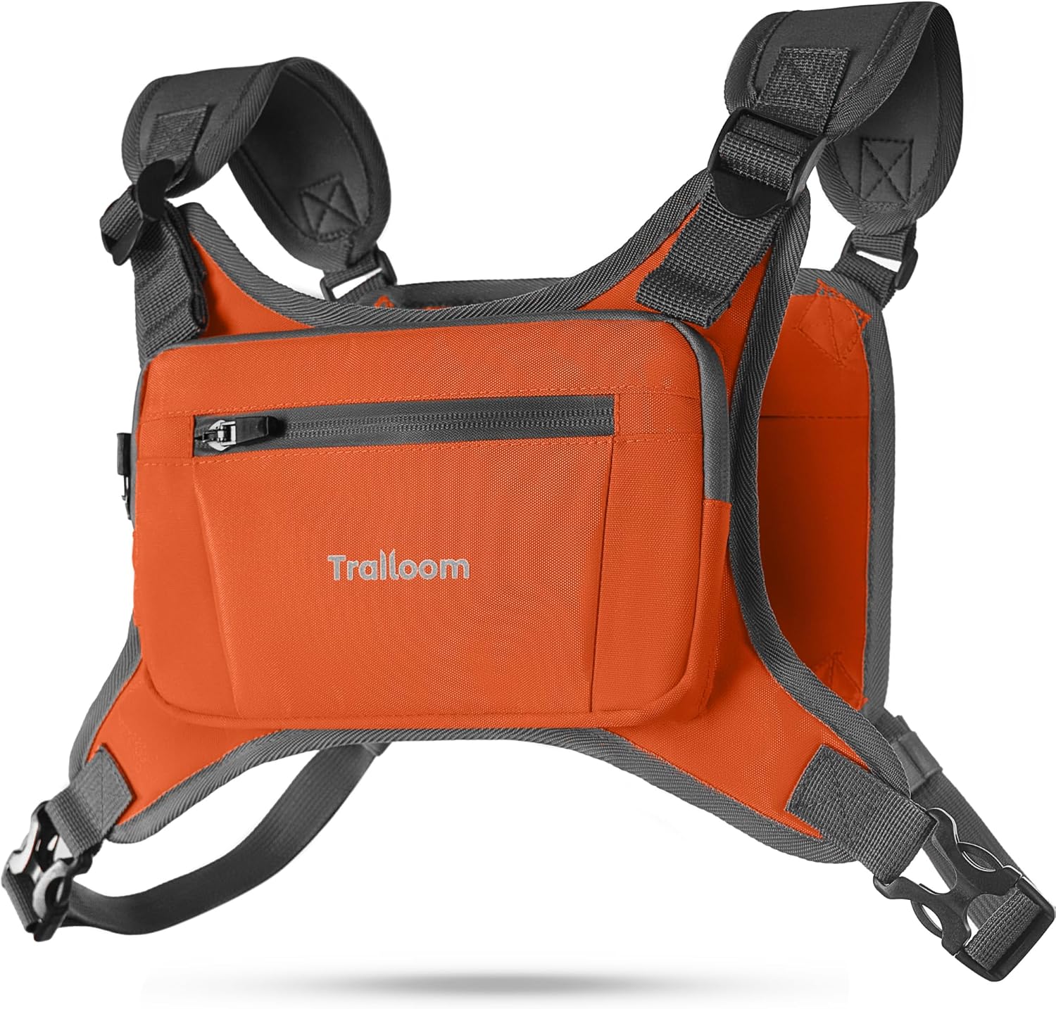 Running Chest Pack, Reflective Vest, Water Repellent, Phone Holder, Workout Bag for Runners, Cycling, Biking, EDC Pouch, Jogging Carrier, Hidden Pocket, Men & Women, Lightweight