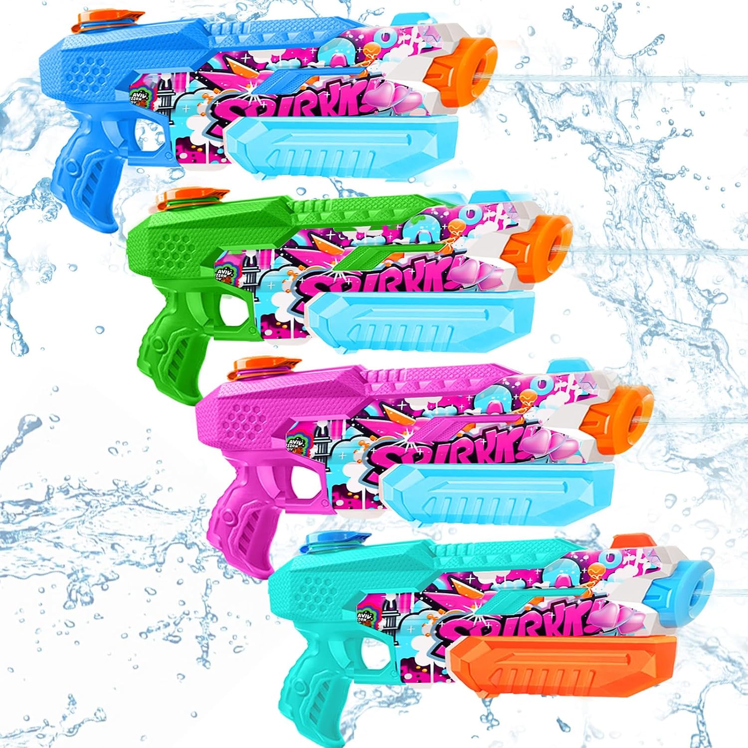 Water Gun for Adults Kids: 600CC 4 Pack Squirt Blasters Super Water Guns for Adults Kids,Water Gun Outdoor Toys High Capacity Summer Soaker for Swimming Pool Beach Fighting, Long Shooting Distance