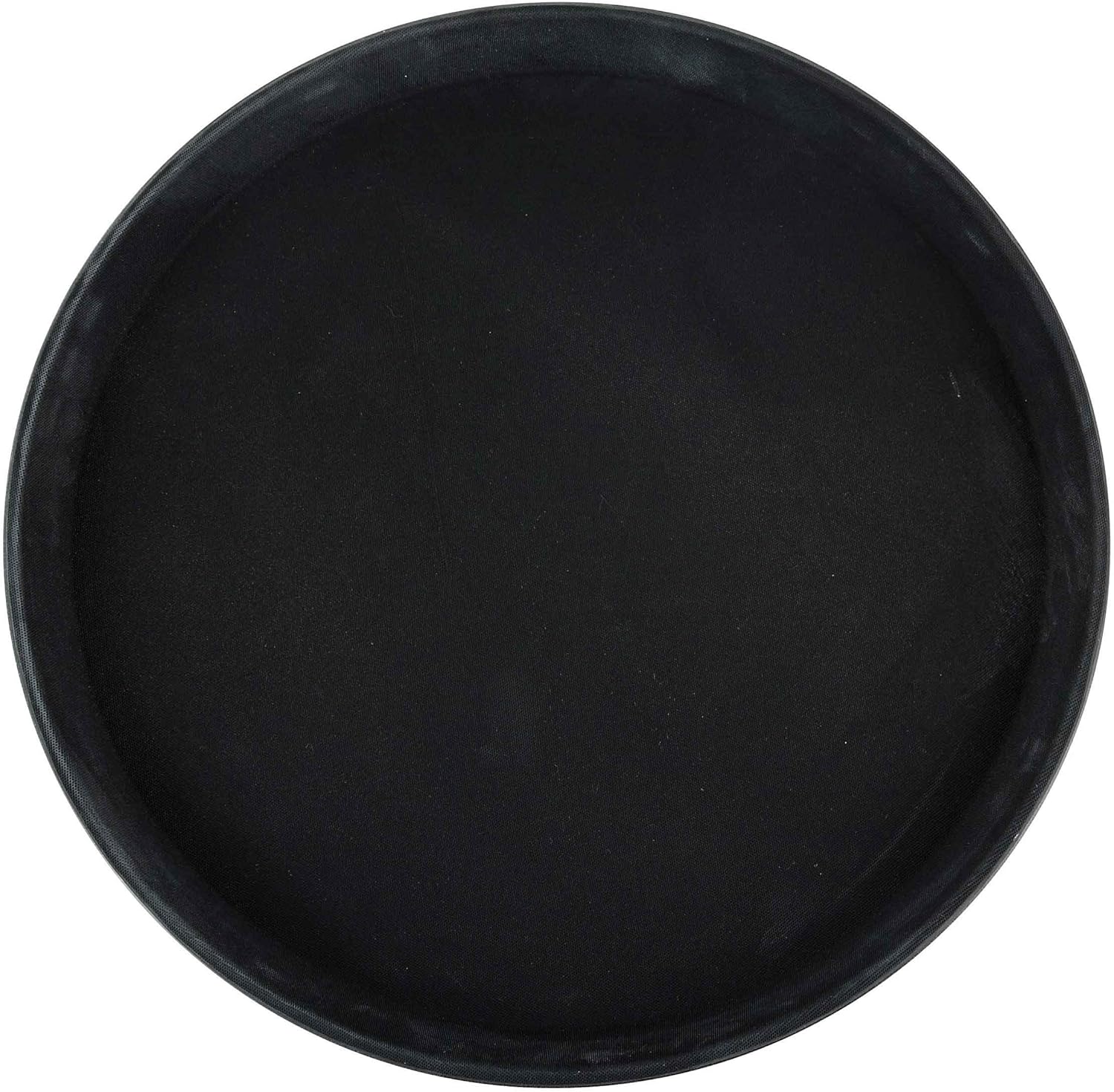 Winco TFG-14K Round Fiberglass Tray with Non-Slip Surface, 14-Inch, Black