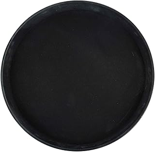 Winco TFG-14K Round Fiberglass Tray with Non-Slip Surface, 14-Inch, Black