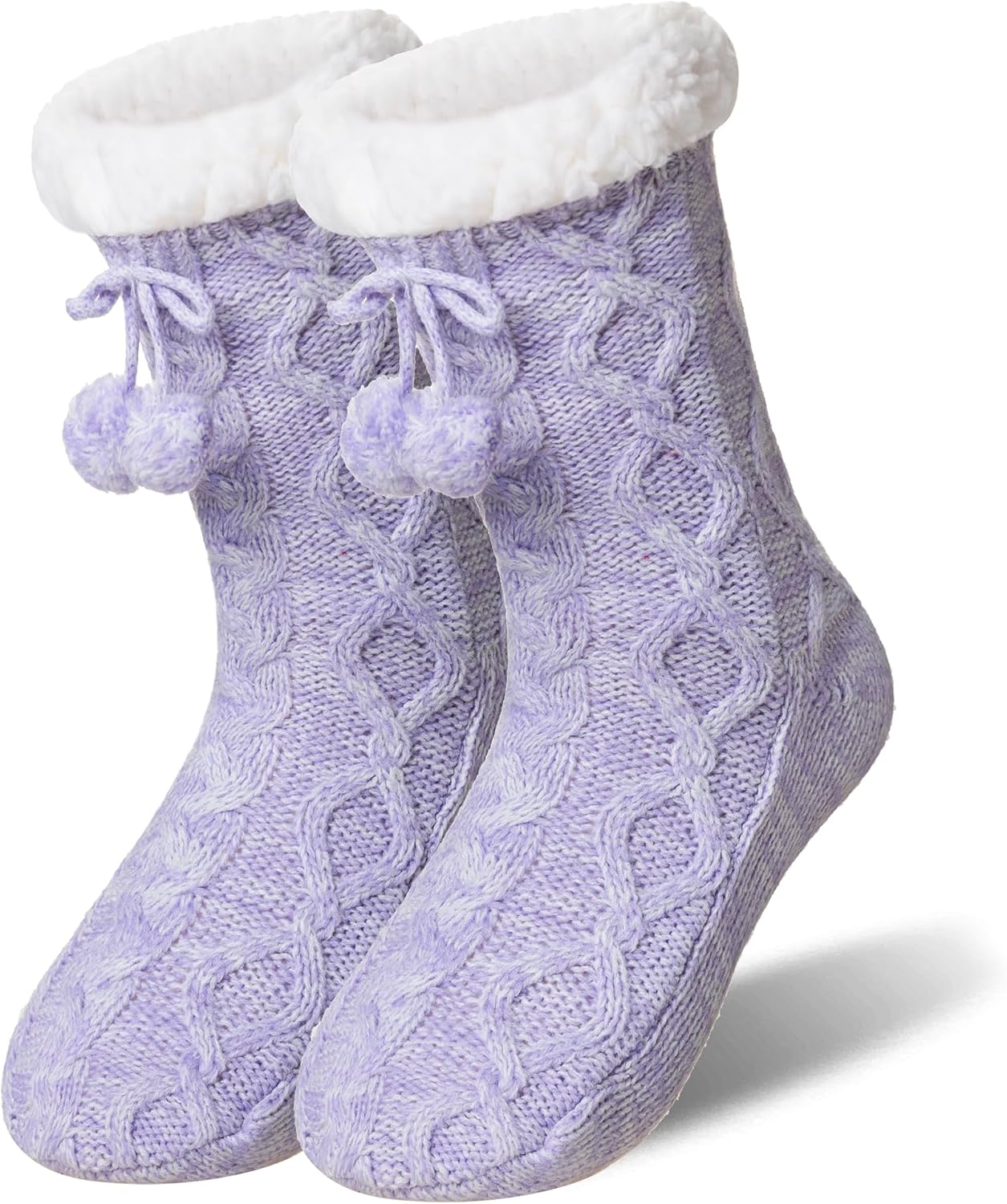 Eyean Womens Fuzzy Slipper Socks Winter Non Slip Thermal Fluffy Soft Fleece Lining Warm Home Grippers Socks