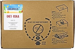 Coolbreeze Beverages 5 Gallon Bag-In-Box Soda Syrups for Soda Fountains, Home Use - Flavor Syrup Concentrate BIB - Diet Cola