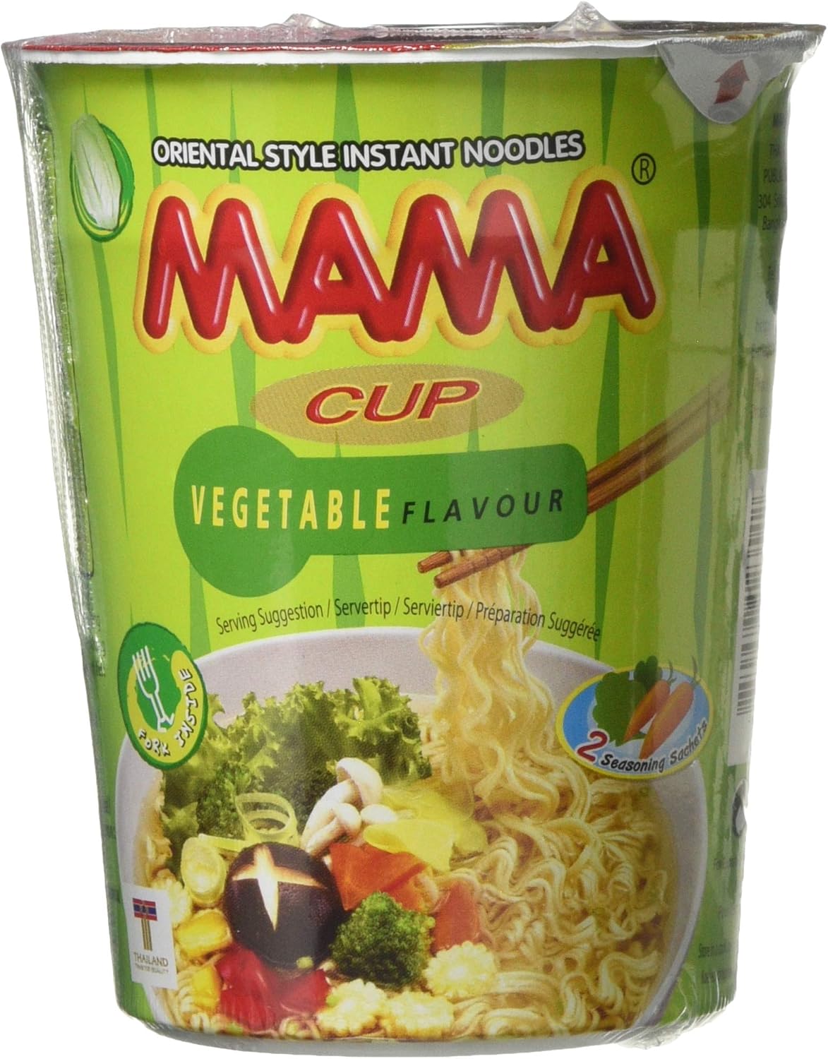 Mama Instant Cup Noodle with Vegetable Flavor 70 g - Pack of 12
