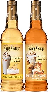 Jordan's Skinny Gourmet Syrups Vanilla Caramel Creme and Salted Caramel 25.4 Fluid Ounce (Bundle of 2)
