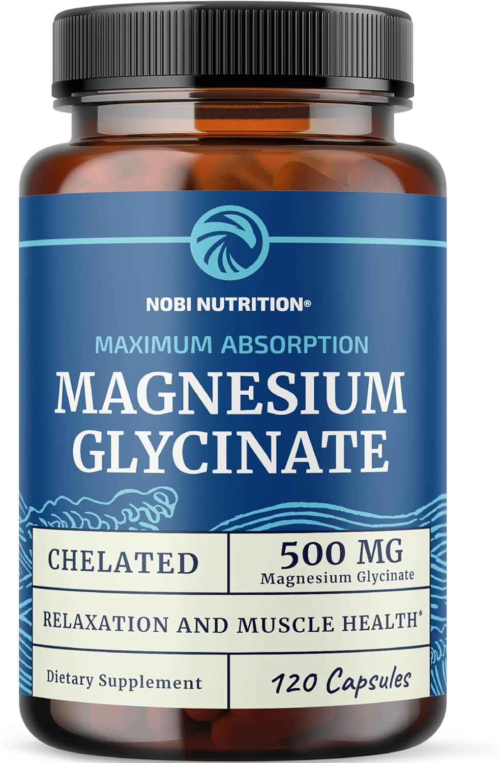 Magnesium Glycinate 500mg | Chelated for Muscle Relaxation, Bones, Heart, Nerve, Sleep & Calm Support for Women & Men | High Absorption Magnesium Chelate Supplement & Bisglycinate Complex | 120ct