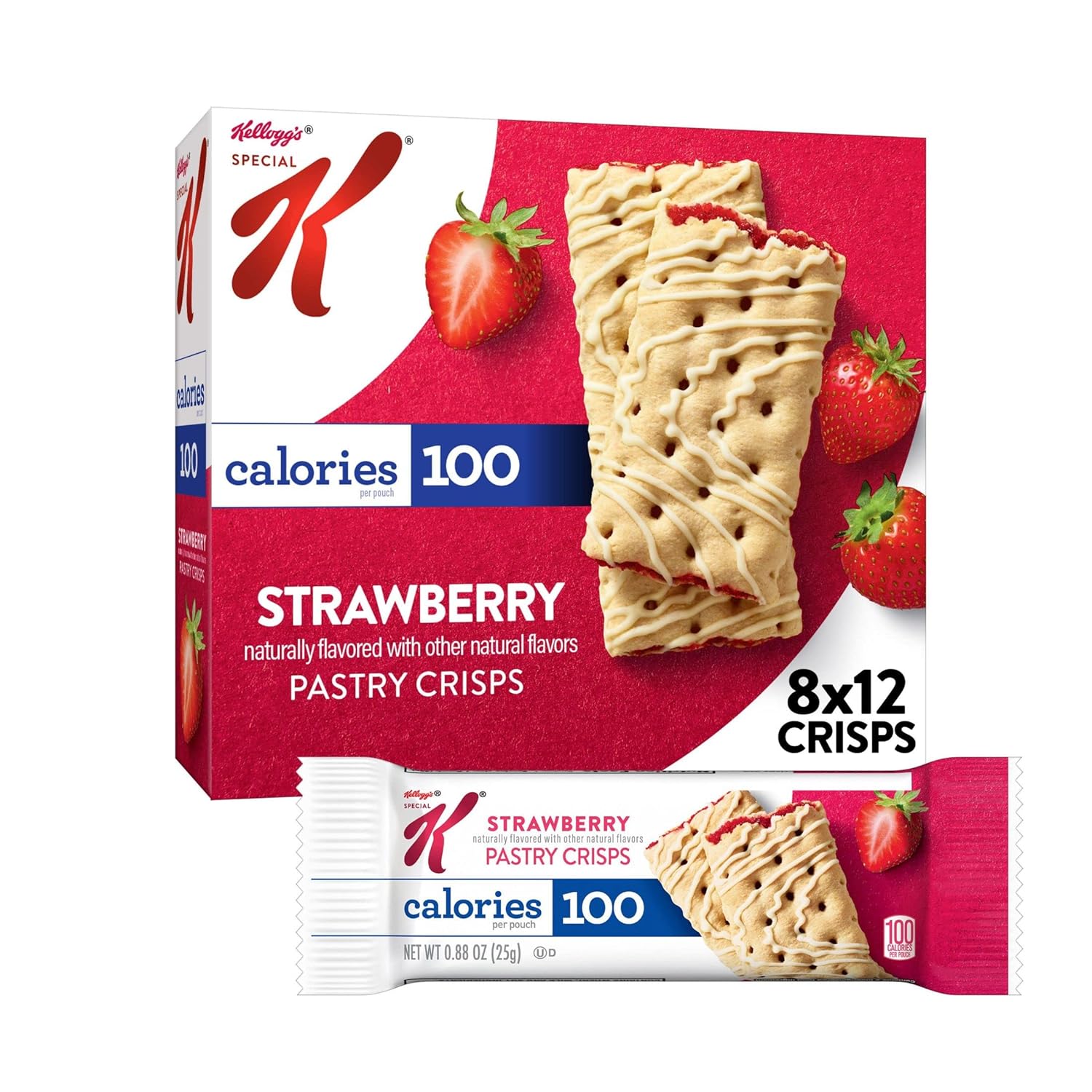 Kellogg's Special K Pastry Crisps, Strawberry, 5.28oz (8 Count)