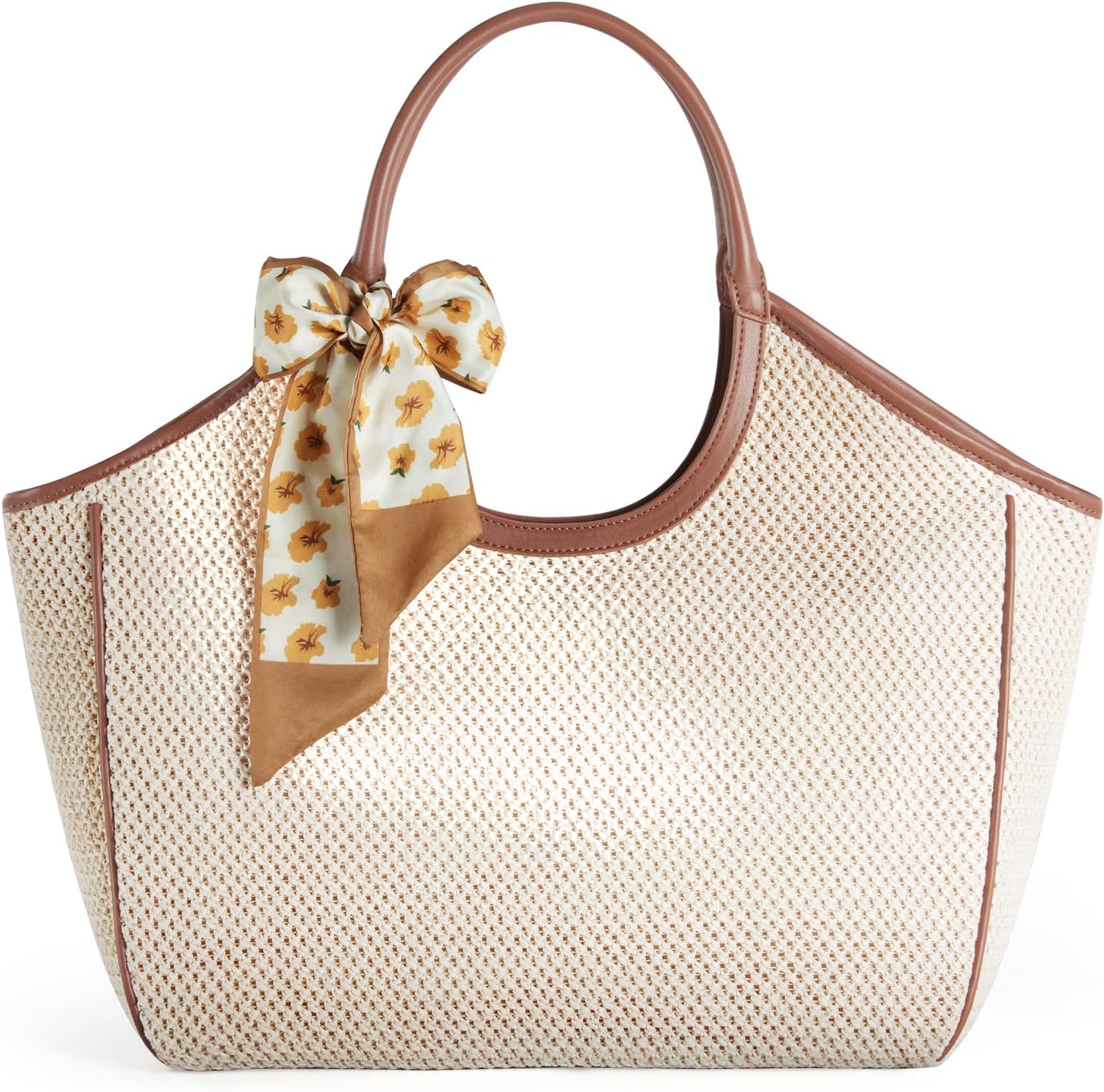 Missnine Beach Bags for Women Large Straw Tote Raffia Woven Shoulder Bag Sand-Proof for Beach Summer Vacation Travel