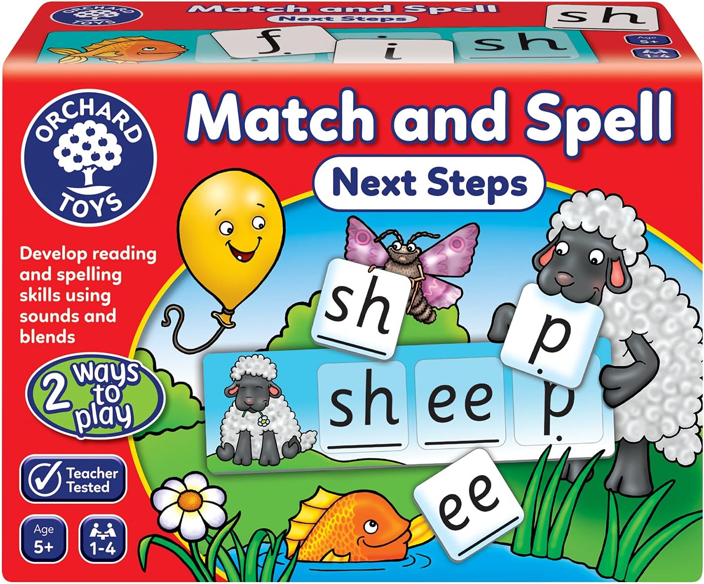Orchard Toys Match and Spell Next Steps, Educational Spelling Game Age 5+, Helps Teach Phonics and Word Building using Sounds and Blends.