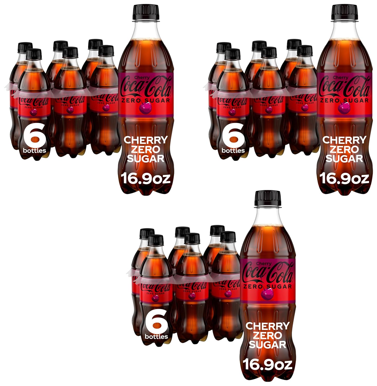 Coca-Cola Cherry Zero Sugar | 6pk | 500ml PET | Pack of 3