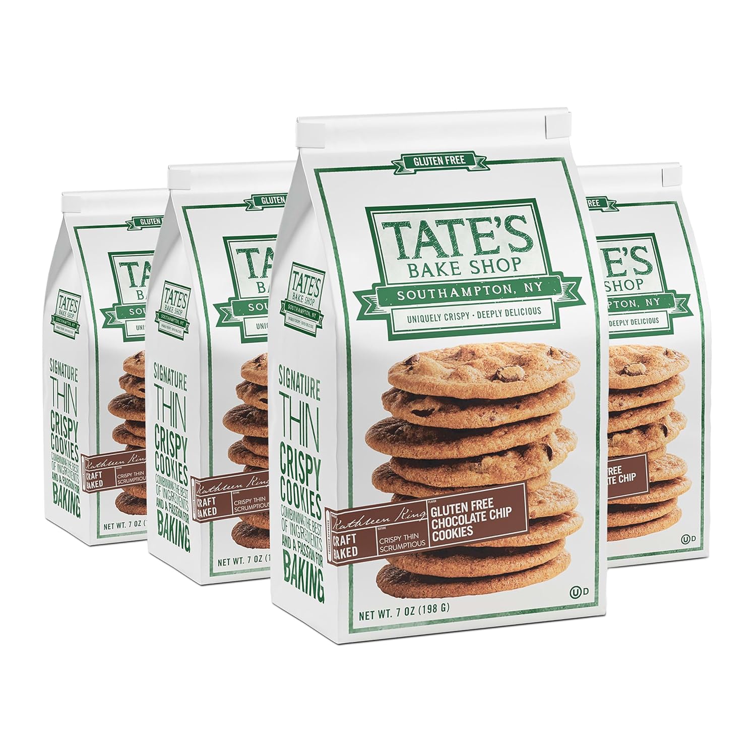 Tate's Bake Shop Gluten Free Chocolate Chip Cookies, 4 Bags