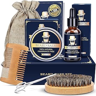 Mens Gifts - Beard Kit for Winter Self-Care, Ideal for Men's Daily Grooming Routine, Birthday & Christmas Gifts for Men, Stocking Stuffers for Adult, Men, Him, Husband, Boyfriend, Son, Dad