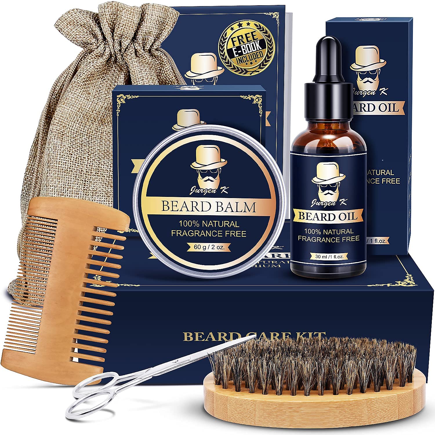 Mens Gifts - Beard Kit for Winter Self-Care, Ideal for Men's Daily Grooming Routine, Birthday & Christmas Gifts for Men, Stocking Stuffers for Adult, Men, Him, Husband, Boyfriend, Son, Dad